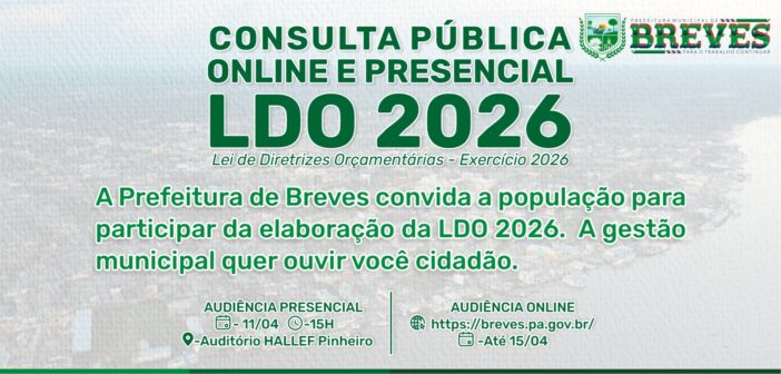 Elaboração da Lei de Diretrizes Orçamentárias (LDO) 2026